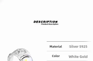 Makroaufnahme von breitem S925 Silberring mit Textur und Mondstein-Inlay