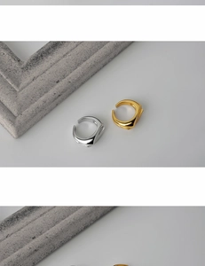 Anelli in argento sterling S925 lucido color oro e argento con design geometrico