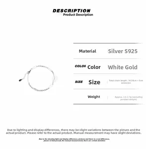 Technische Daten des S925 Sterling Silber Armbands mit Jade Anhänger Größe und Gewicht