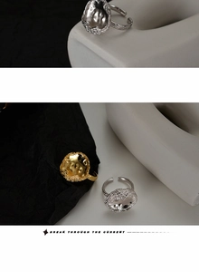 Details von S925 Sterling Silber Ringen in Gold und Silber mit organischer Muschelstruktur
