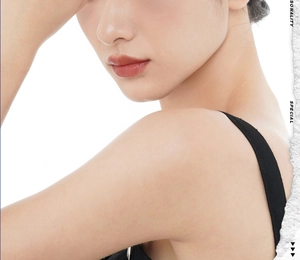 Fashionable black camisole shoulder detail with minimalist aesthetic editorial design