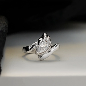 925 Sterling Silver Teardrop Zirconia Ear Cuff Liquid Metal Texture Non-Pierced Clip On Earrings Fashion Jewelry For Women