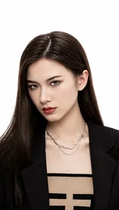 Gros plan du collier S925 argent avec détails bleu menthe et chaîne organique multicouche