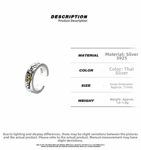 Detail showing S925 sterling silver distressed texture and vintage finish on ear cuff