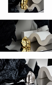 Detailed close-up of motorcycle helmet rings in polished gold and silver finishes