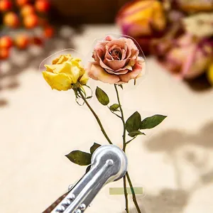 Vintage floral PET stickers featuring yellow and pink roses for DIY scrapbooking