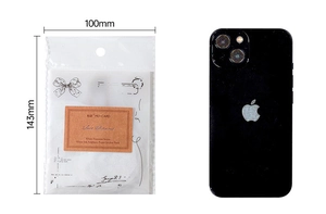 Größenvergleich der Lace Dreams Aufkleberpackung mit 100mm x 143mm Abmessungen