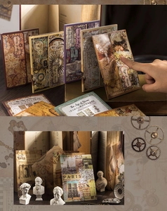 Detail van Steampunk decoratief papier met vintage tandwielen en industriële texturen