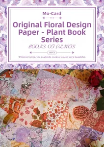 Dettaglio di 100 fogli di carta vintage botanica con rose e fiori di lavanda