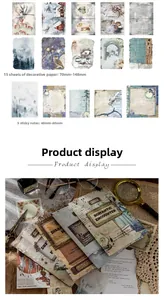 Λεπτομέρεια vintage χαρτιού scrapbooking με θέματα χειμερινού δάσους και κουκουβάγιας