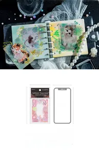 Macro view of colorful PET stickers with firework theme for scrapbooking decoration
