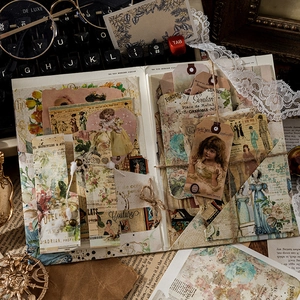 Vintage Πακέτο Υλικών Scrapbooking Λουλούδια Πεταλούδες Διακοσμητικά Χαρτιά Αυτοκόλλητα για Junk Journaling DIY Γραφική Ύλη