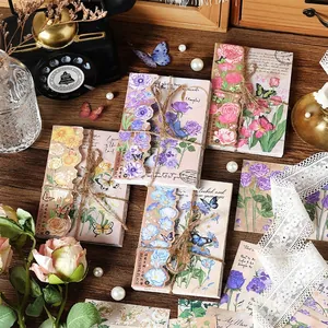 Vintage Floral Scrapbooking Material Paper Pack Butterfly Botanical Aesthetic DIY Journaling Deco Paper Craft For Art