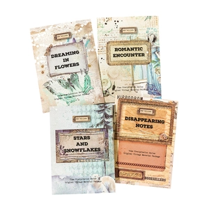 Vintage πακέτο υλικών για scrapbooking με φλοράλ και ουράνια θέματα χαρτιού