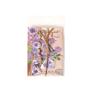 DIY floral scrapbooking sticker set with purple roses and butterflies for journals