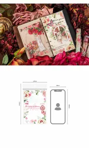 Dettaglio di carta velina floreale con dimensioni 110x172mm e set da 15 pezzi