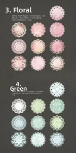 Detail of vintage lace scrapbook paper with delicate hollow edges and floral watercolor prints