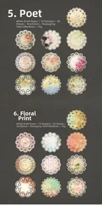 Close-up of intricate hollow-out lace paper with watercolor floral patterns for scrapbooking