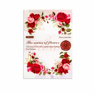 Carta da scrapbooking floreale con rose ad acquerello su carta velina traslucida