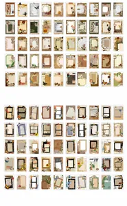 Λεπτομερές πλέγμα με vintage αυτοκόλλητα scrapbooking με γράμματα και σχέδια φιλμ