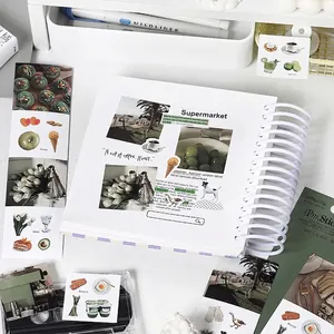 Aesthetic lifestyle sticker pack for scrapbooking featuring food and floral designs