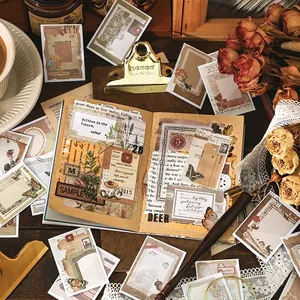 Vintage Scrapbooking Aufkleber Set mit Retro Ästhetik Papier für DIY Journal Deko