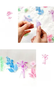 Macro detail of floral PET stickers showing easy peel backing and decorative journal use
