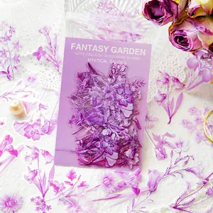 Twilight Dreamy Garden purple flower PET stickers pack for scrapbooking and DIY crafts
