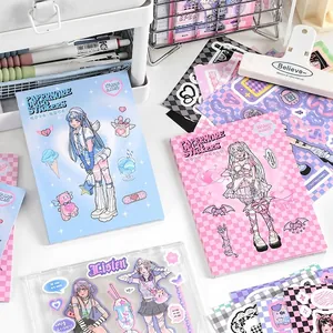 Japanse Y2K Anime Meisje Deco Sticker Boek Cyber Stijl Journal Scrapbooking Materiaal Zelfklevend Papier Stickers 20 Vellen