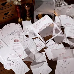 Set de scrapbooking vintage avec cartes botaniques et autocollants en papier translucide