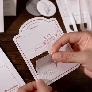 Étiquettes de bloc-notes vintage Gardenia creuses pour scrapbooking et cadeaux