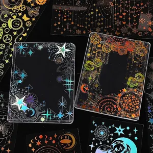 Holografische foliestickers uit de Galaxy-collectie met ster- en maanpatronen