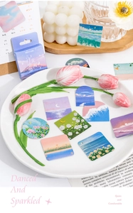 Aesthetic impressionist oil painting stickers for journaling and DIY decor set