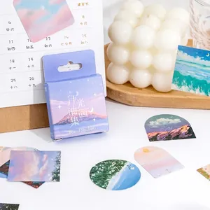Artistic oil painting stickers set with moonlight theme for journaling and decor