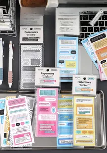 Detail of 20pcs Information Age aesthetic stickers with English quotes for journaling