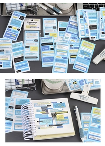 Detail of PaperMore Information Age stickers with English quotes and clips for journaling