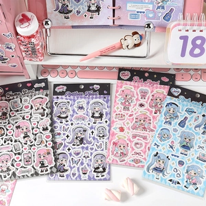 Kawaii Anime Girl Journal Stickers Four Seasons Japanese Style Matte Finish DIY Decorative Stickers For Scrapbooking Notebook