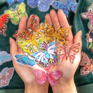 Variety pack of colorful butterfly jewelry stickers for DIY scrapbooking and decoration