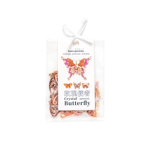 30pcs vintage crystal butterfly stickers for DIY scrapbooking in elegant packaging