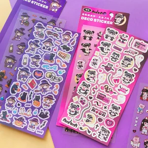 Cute Cartoon Girl Deco Stickers Laser Coated Paper Stickers For DIY Journal Planner Phone Case Scrapbooking Decoration