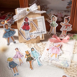 Vintage Kindheitsparty Serie Washi Papier Aufkleber Retro Kinder Charaktere Aufkleber Für Scrapbooking Journaling DIY Deko