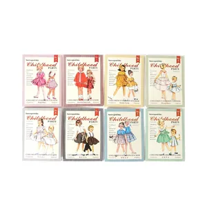 Vintage Kinderparty Mode-Aufkleber-Set mit 8 Themen im Retro-Magazin-Stil