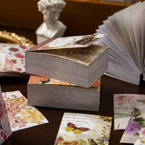 Vintage Scrapbooking-Papierset mit 100 Blatt, Blumen- und Schmetterlings-Designs