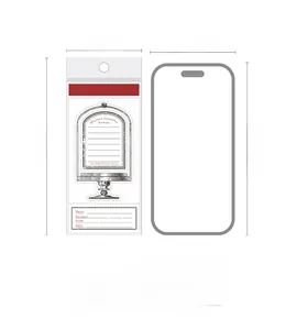 Detailopname van vintage specimen cataloguskaarten met maatvergelijking bij een smartphone