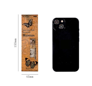 Retro vintage bookmarks set with butterfly designs and packaging size of 155mm x 45mm