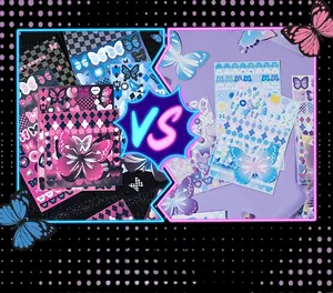 Dual-style butterfly stickers featuring cool punk and dreamy sweet aesthetic designs