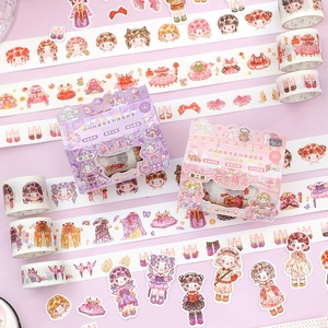 Glitter Fashion Show series washi tape for DIY scrapbooking with cartoon character themes