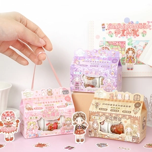 Cartoon girl washi tape set featuring fairy, dream travel, and ballroom themes