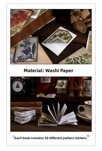 Adesivi washi vintage floreali 50 fogli per scrapbooking e decorazioni fai da te
