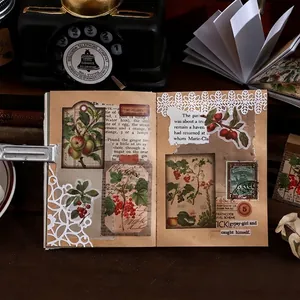 Autocollants botaniques vintage et dentelle pour décoration créative de journal DIY